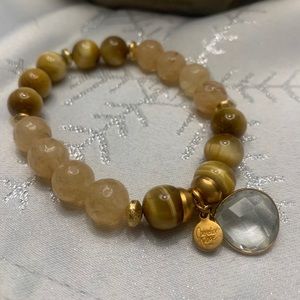 Catherine page gem stone bracelet brown gold